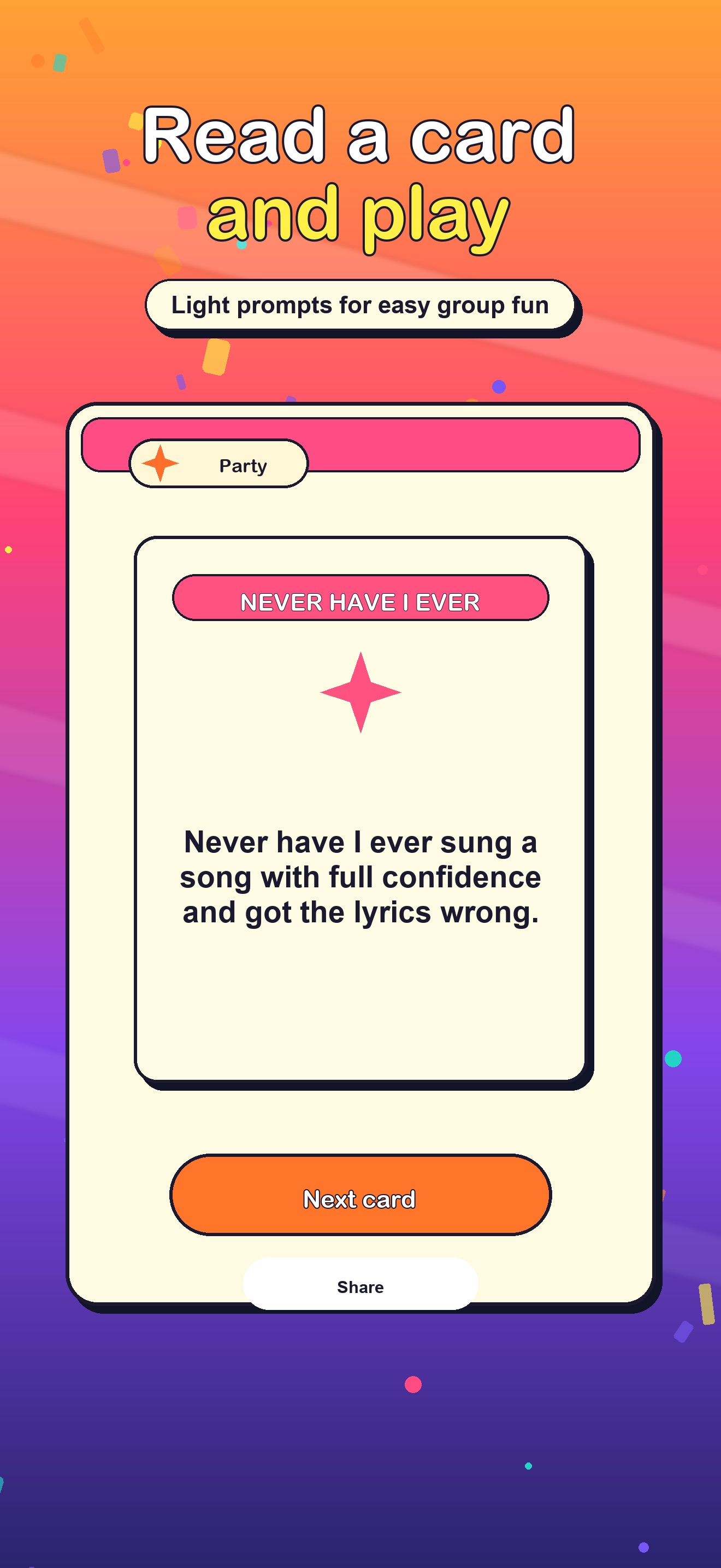 Never Have I Ever Party — Screenshot 3